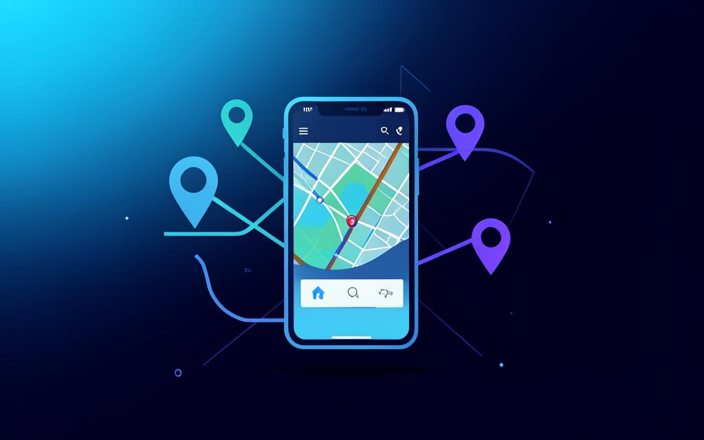 Mobility app with a map and location pins
